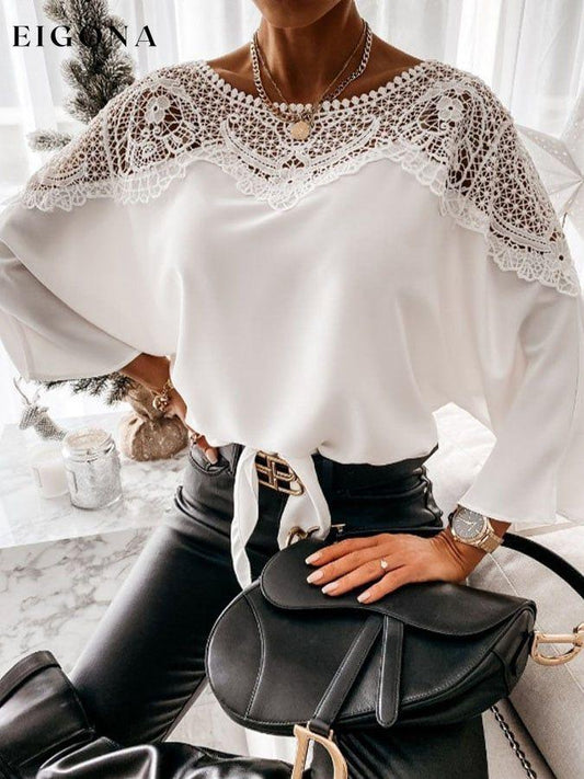 Half Lace Cutout Fashion Top