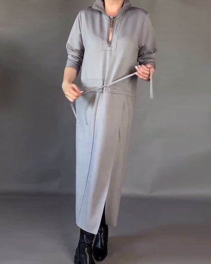 Half-Zip Neck Fashionable Dress