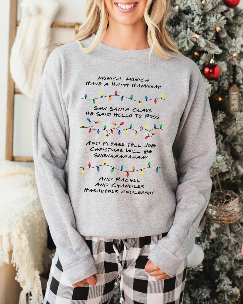 Women's Friends Inspired Holiday Crewneck Sweatshirt 2024 f/w christmas hoodies & sweatshirts women's christmas