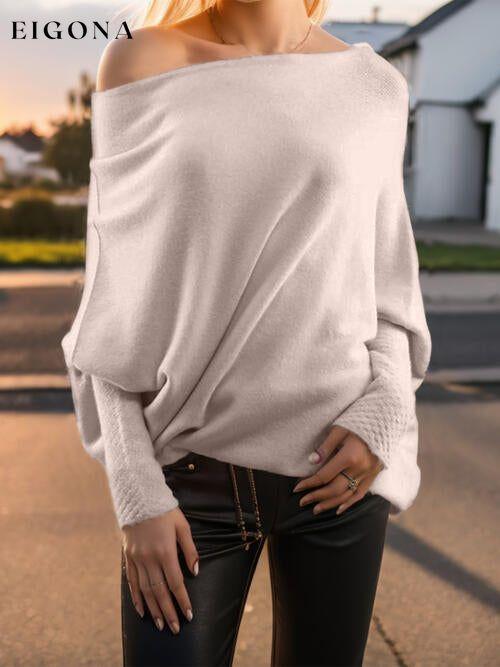 Texture Round Neck Long Sleeve Sweater Dust Storm One Size clothes Ship From Overseas Y.X