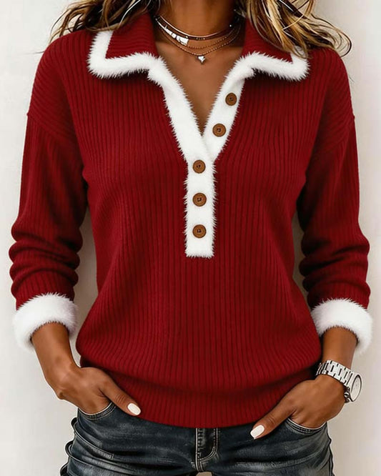 Lapel Long Sleeve Top 2024 f/w blouses & shirts