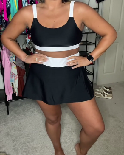 Contrast Color Fashion Design Two-Piece Bikini