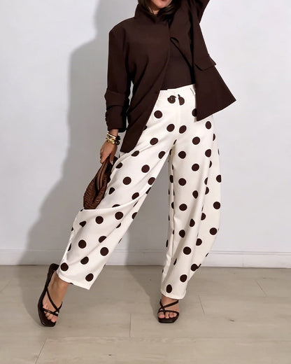 Vintage Polka Dot Casual Harem Pants