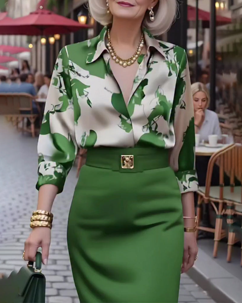 Collared Long-Sleeved Draped Shirt