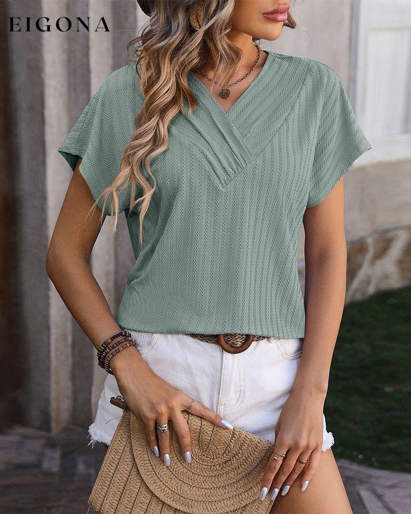 V-neck chain jacquard blouse Blouses & Shirts spring summer