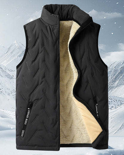 Unisex Winter Warm Casual Sleeveless Quilted Vest With Fleece Lining 2024 f/w coats