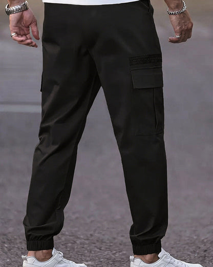 Men's Elastic Cuff Solid Color Relaxed Pant