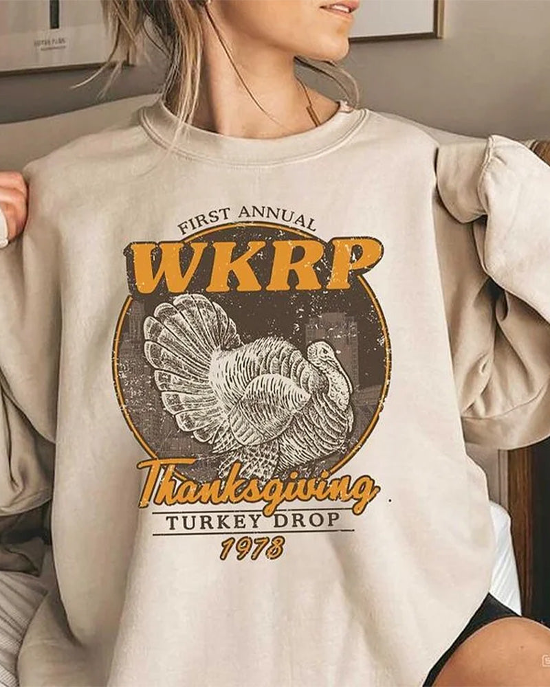 Women's First Annual Thanksgiving Day Turkey Sweatshirt 2024 f/w sweatshirts thanksgiving