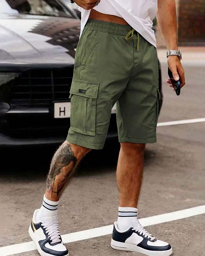 Drawstring Cargo Casual Shorts