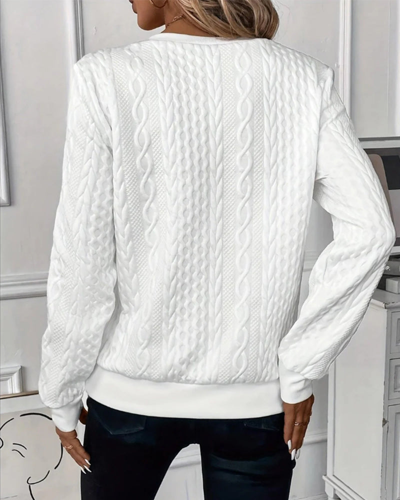 Long sleeve zipper twist casual sweatshirt 2024 f/w sweatshirts