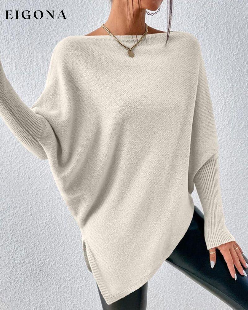 Solid Color Sweater with Irregular Hem 2023 f/w 23BF clothes discount spring Sweaters sweaters & cardigans Tops/Blouses