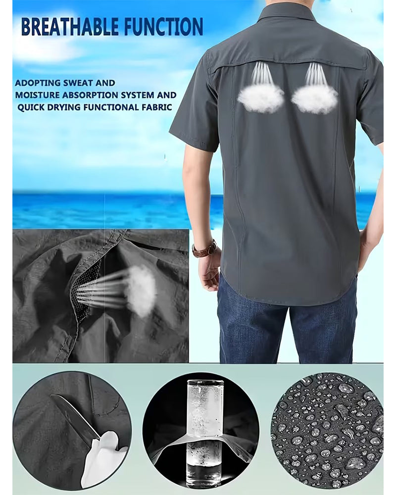 Casual Breathable Short Sleeve Shirt shirts man spring summer