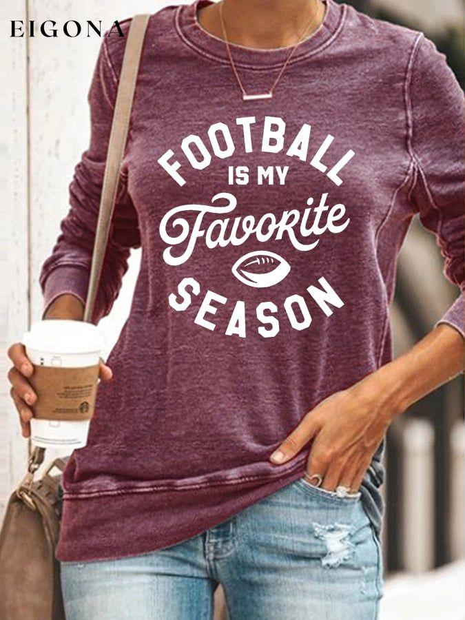 Football is My Favorite Season Prind Casual Sweatshirt ball print