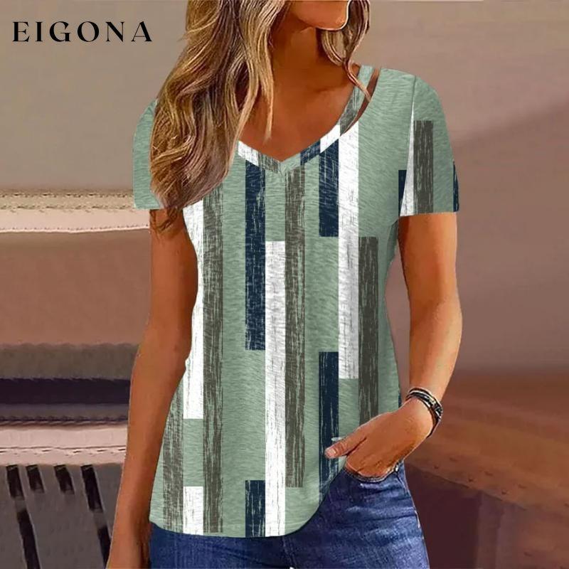 Contrast Stripe Casual T-Shirt best Best Sellings clothes Plus Size Sale tops Topseller