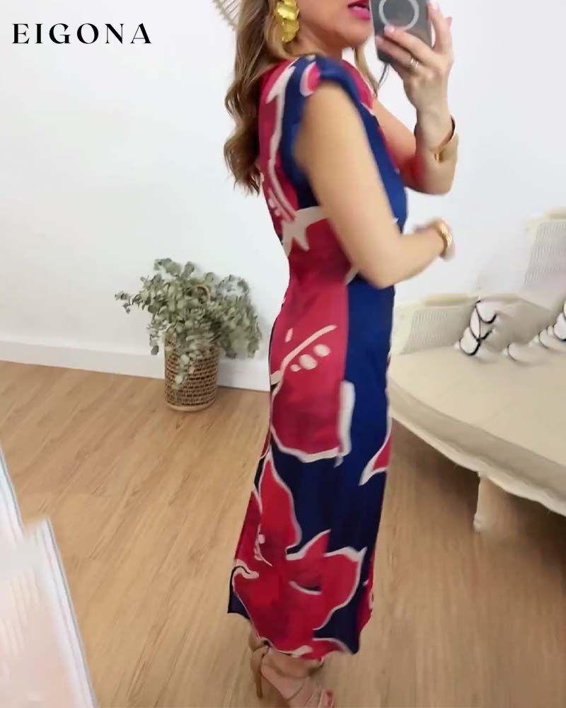 Sleeveless casual elegant printed dress casual dresses summer