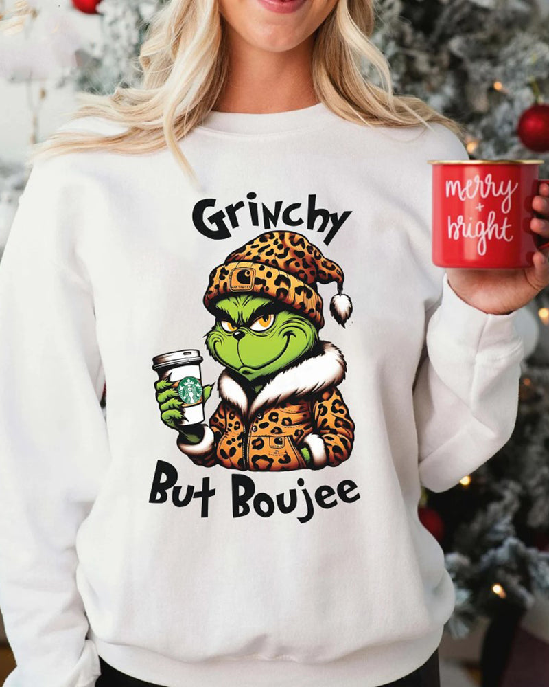 Grinchy but Boujee Christmas sweatshirt 2024 f/w christmas grinch sweatshirts