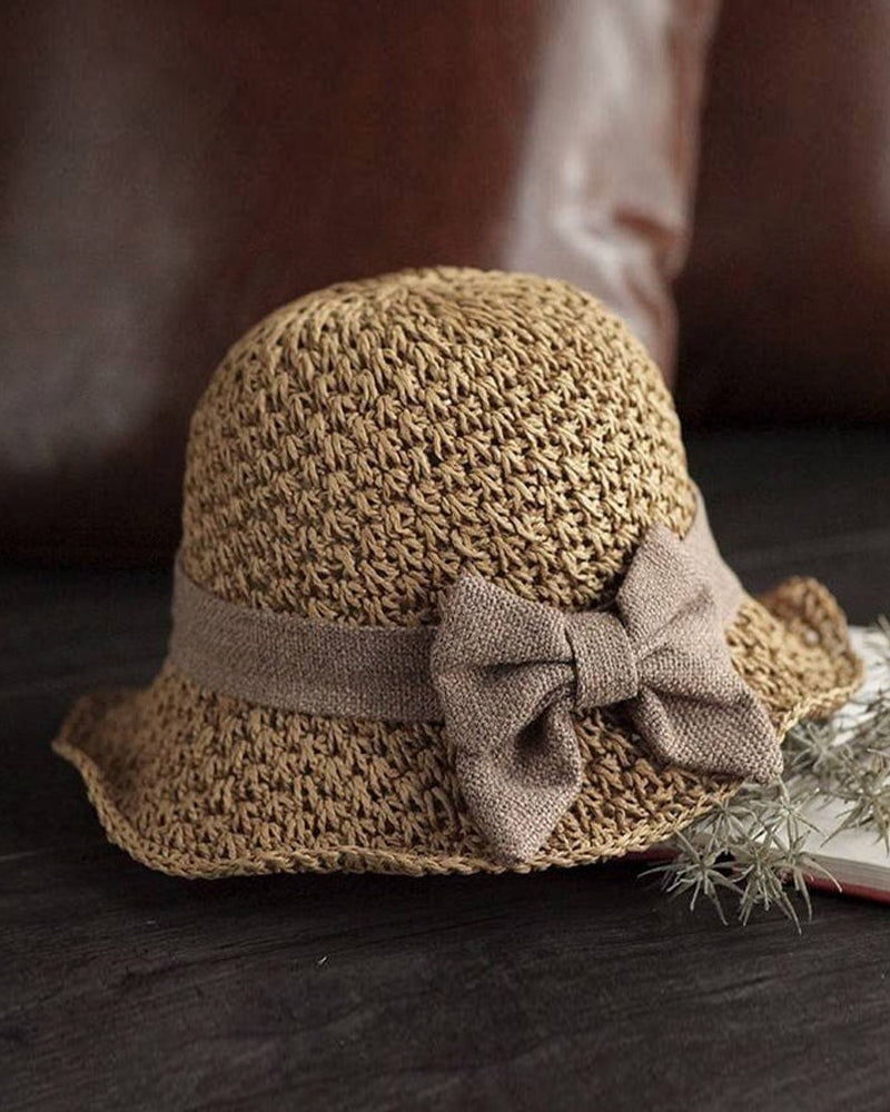 Casual Relaxed Holiday Bowknot Straw Hat