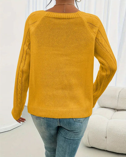 Maglione lavorato a maglia con fibbia e maniche raglan