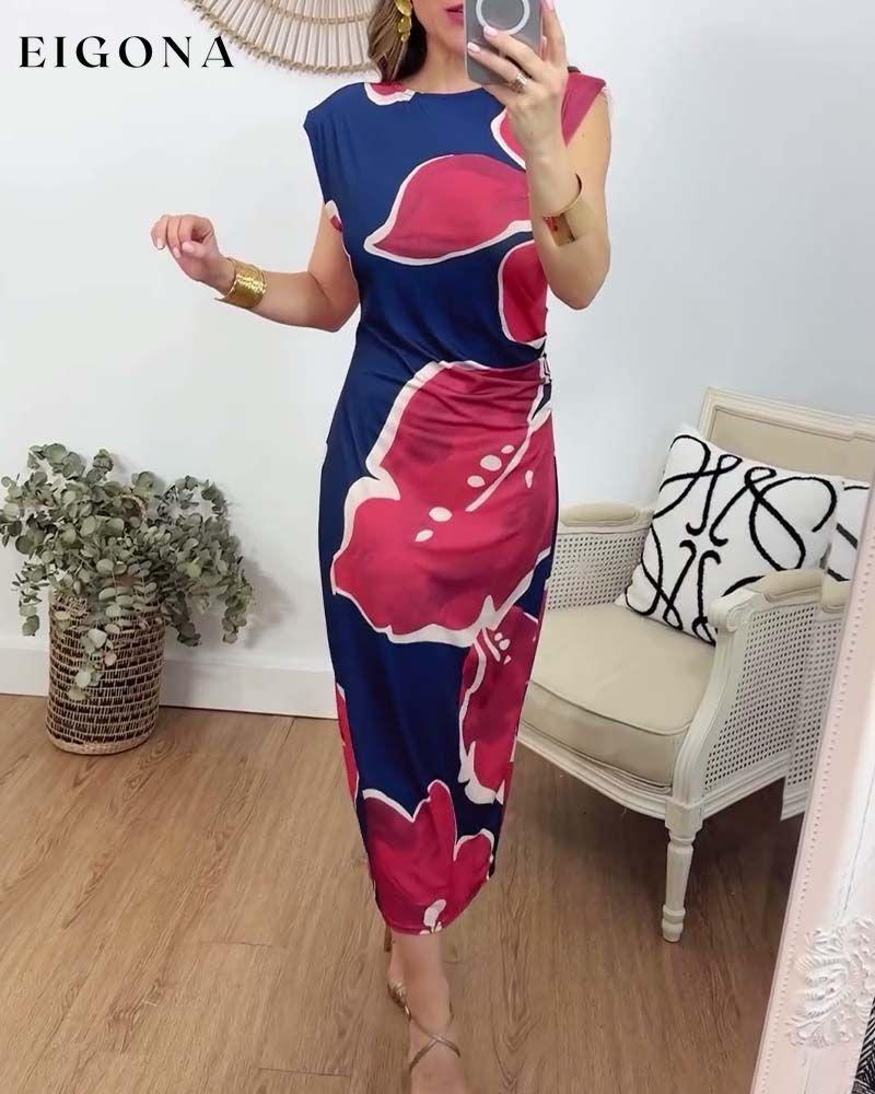 Sleeveless casual elegant printed dress casual dresses summer