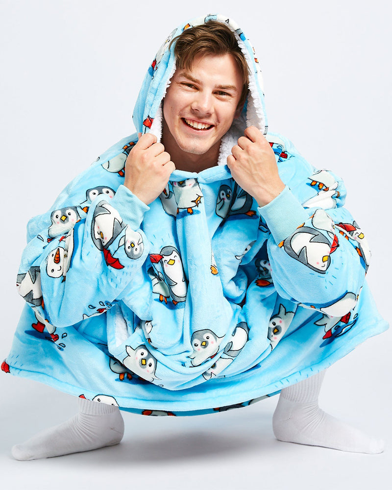 Penguin print blanket hoodie 2024 f/w blanket hoodie