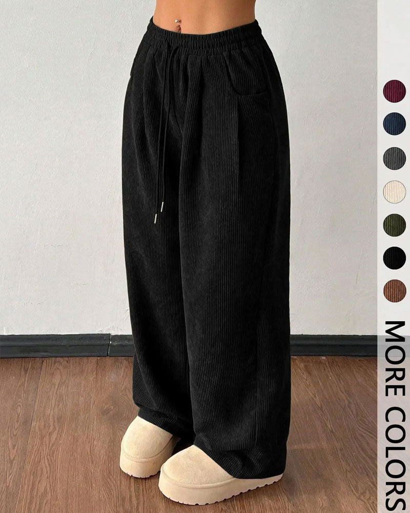 Drawstring Corduroy Long Pants 2024 f/w pants spring
