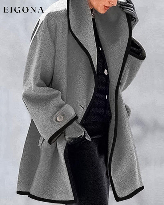 Elegant lapel coat Gray 2023 f/w 23BF clothes jackets & coats spring Tops/Blouses