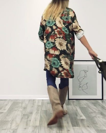 Lapel leopard print shirt