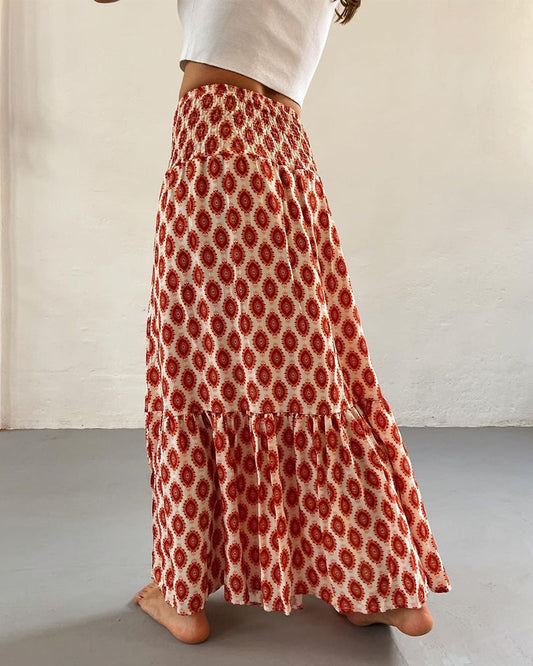 Pleated printed elegant skirt skirts spring summer