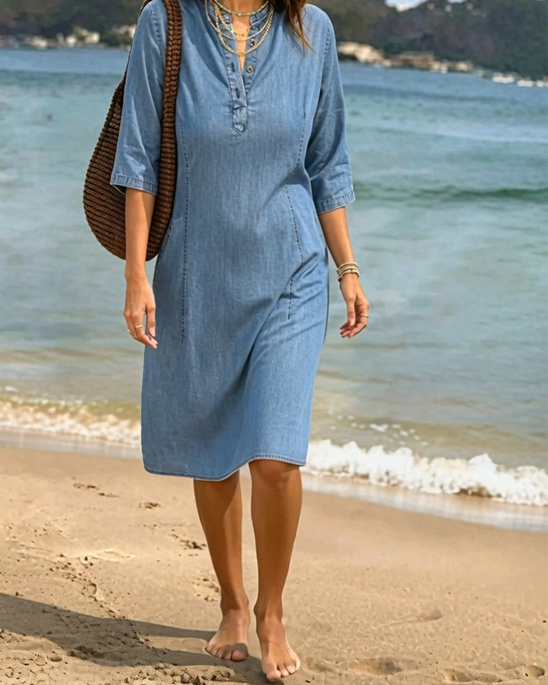 Loose Straight Denim Dress