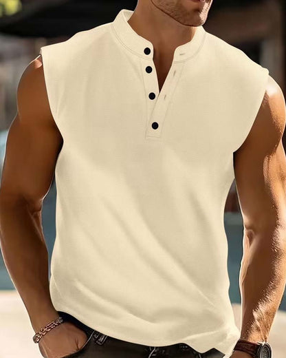 Men's Henry Solid Color Sports Tank Top