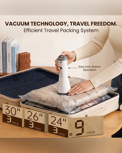 Travel Vacuum Bags with Portable Electric Pump