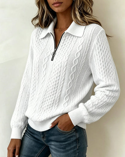 Lapel Long Sleeve Sweatshirt