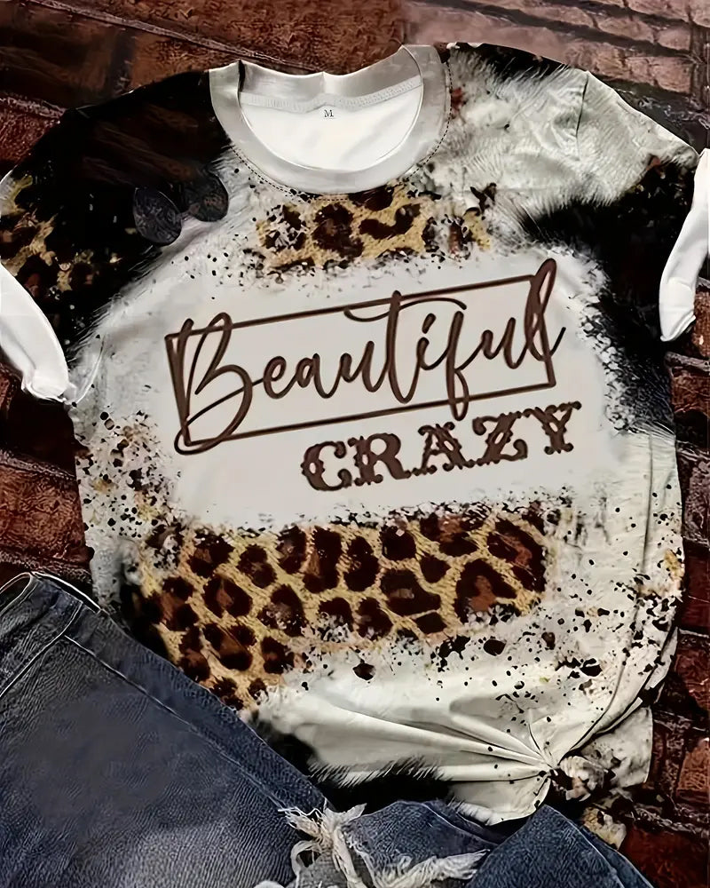 Retro Chic Vintage Leopard Print T-Shirt 2024 f/w faith & slogan spring summer t-shirts