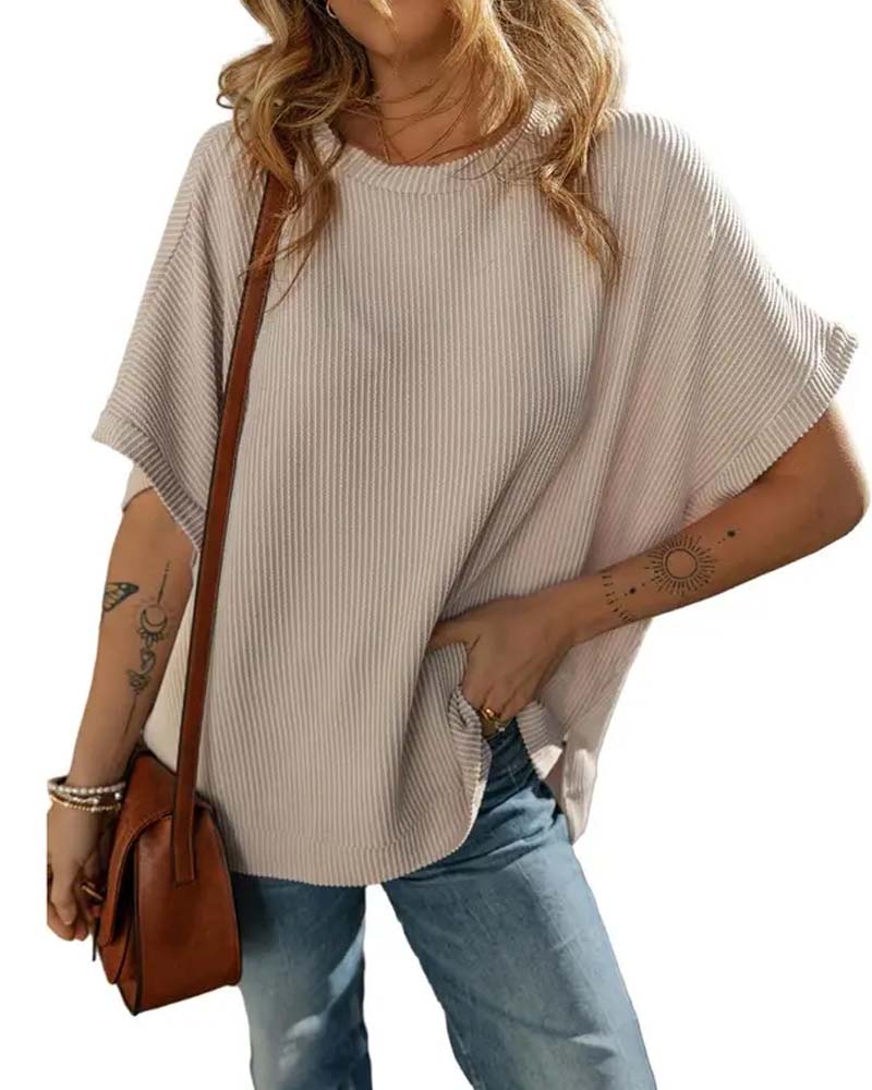 Loose-Fit Crew Neck Casual T-Shirt
