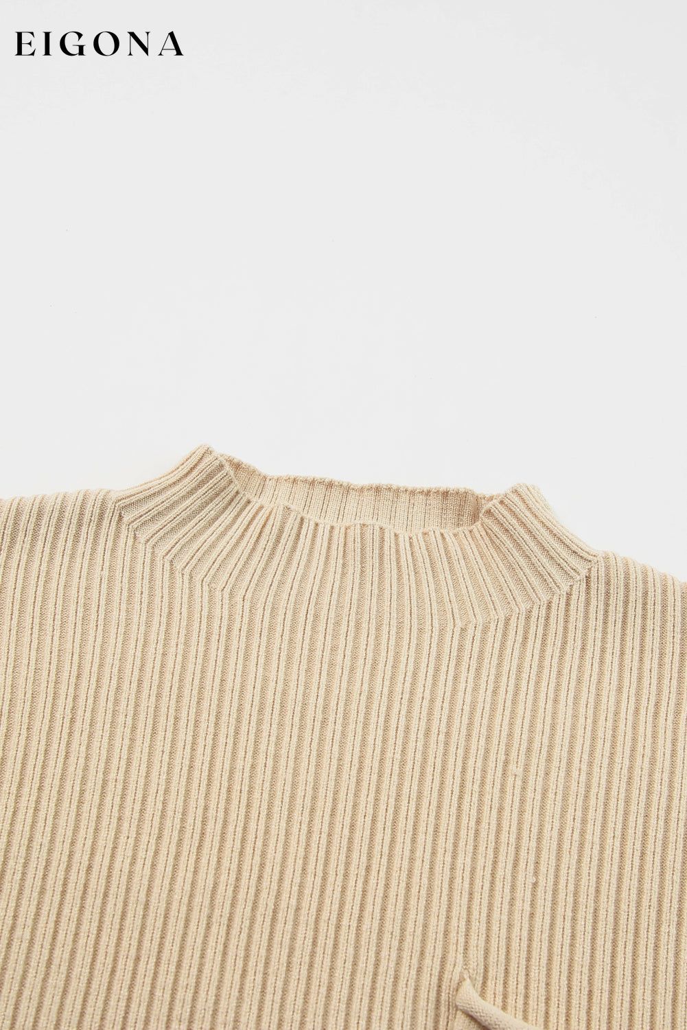 Oatmeal Patch Pocket Ribbed Knit Short Sleeve Sweater All In Stock Best Sellers cable knit clothes EDM Monthly Recomend Fabric Ribbed Hot picks Occasion Daily Print Solid Color Season Fall & Autumn shirt shirts short sleeve shirt Sleeve Short Sleeve Style Casual Sweater sweaters top tops