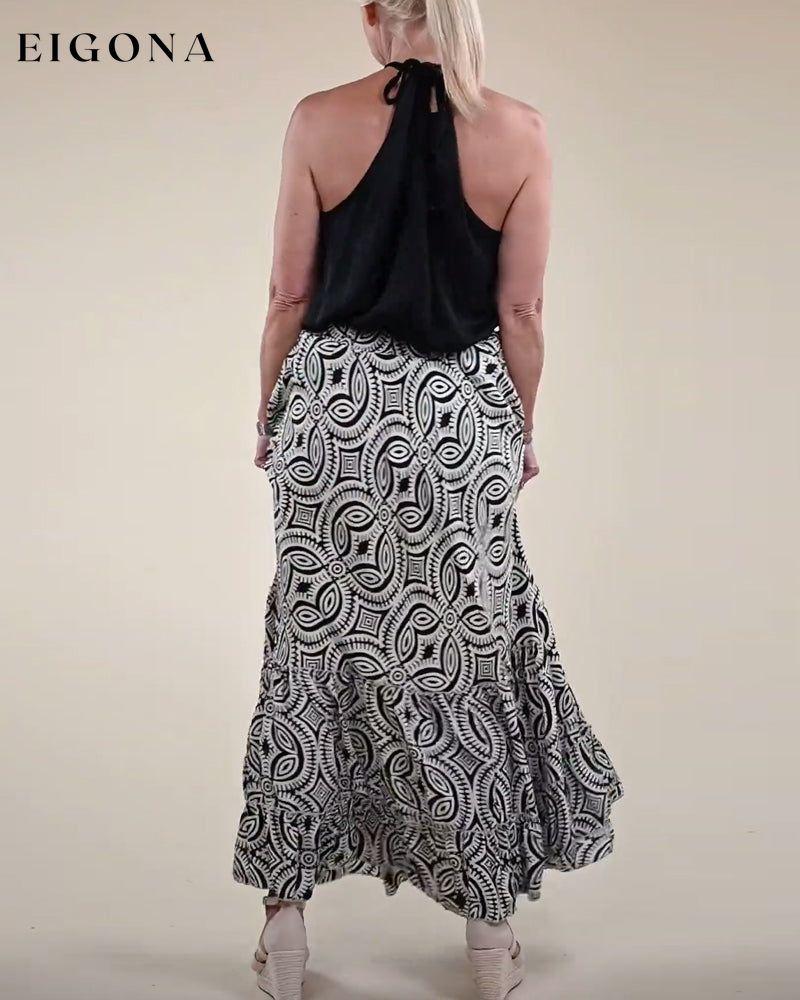 Retro printed elegant skirt skirts spring summer