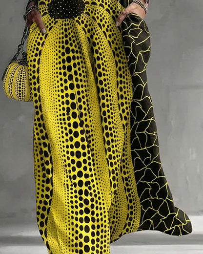 Artistic Pattern Sleeveless Long Dress