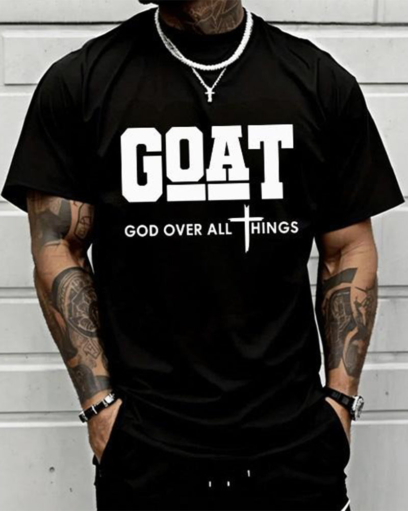 Men's Cotton Letter Print T-Shirt