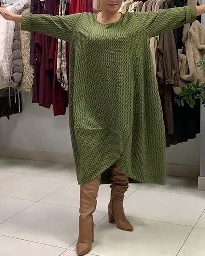 Round Neck Plus Size Loose Dress