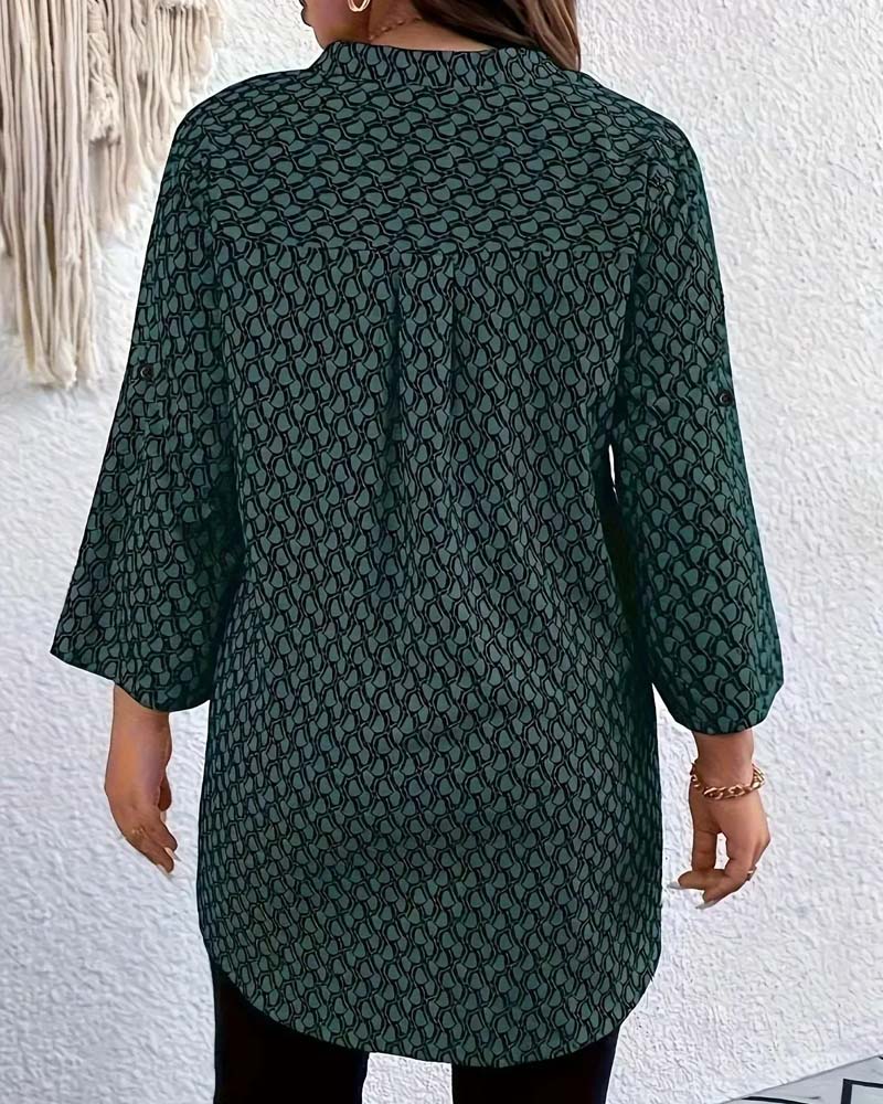 V-Neck Elegant Sophisticated Bohemian Blouse