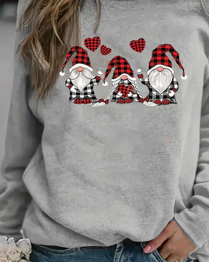 Round neck christmas heart pullover sweatshirt 2024 f/w christmas hoodies