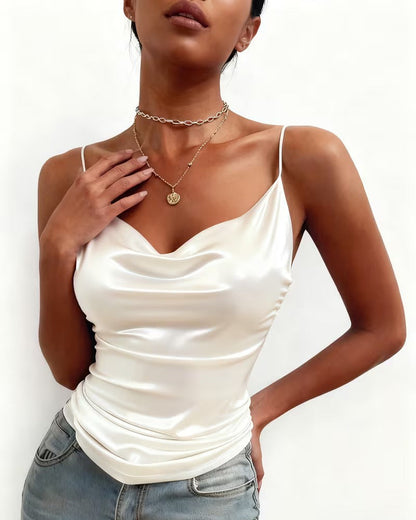 Solid Cowl Neck Cami Top