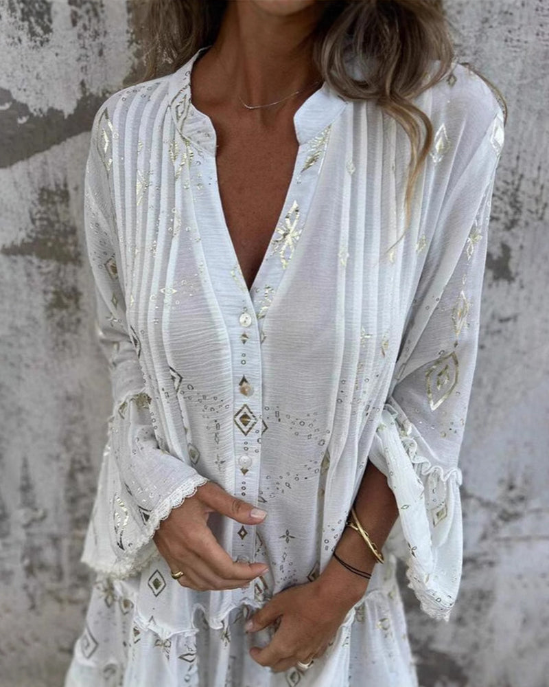 Lace Sleeve Hollow Out Oversized Dress