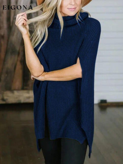 Turtleneck Slit Sleeveless Sweater A@Y@M clothes Ship From Overseas sweater sweaters Sweatshirt