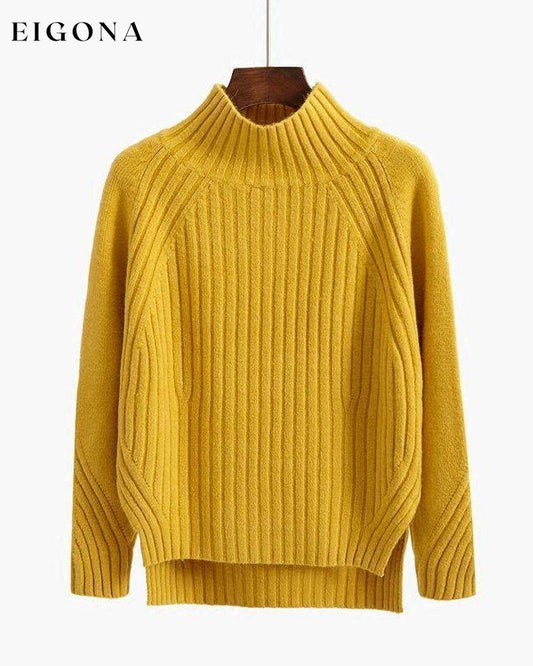 Solid Color Stand-up Sweater Yellow 2023 f/w 23BF clothes Sweaters sweaters & cardigans Tops/Blouses