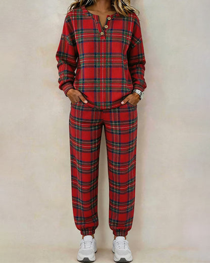 Plaid Casual Two-Piece Set