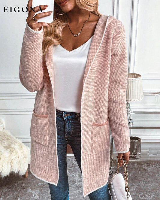 Elegant Casual Cardigan with Pockets Pink 2023 f/w 23BF clothes spring Sweaters sweaters & cardigans Tops/Blouses