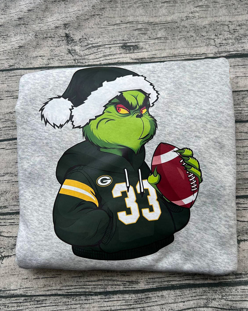 Grinch Cartoon Print Casual Sweatshirt 2024 f/w christmas grinch Sports sweatshirts