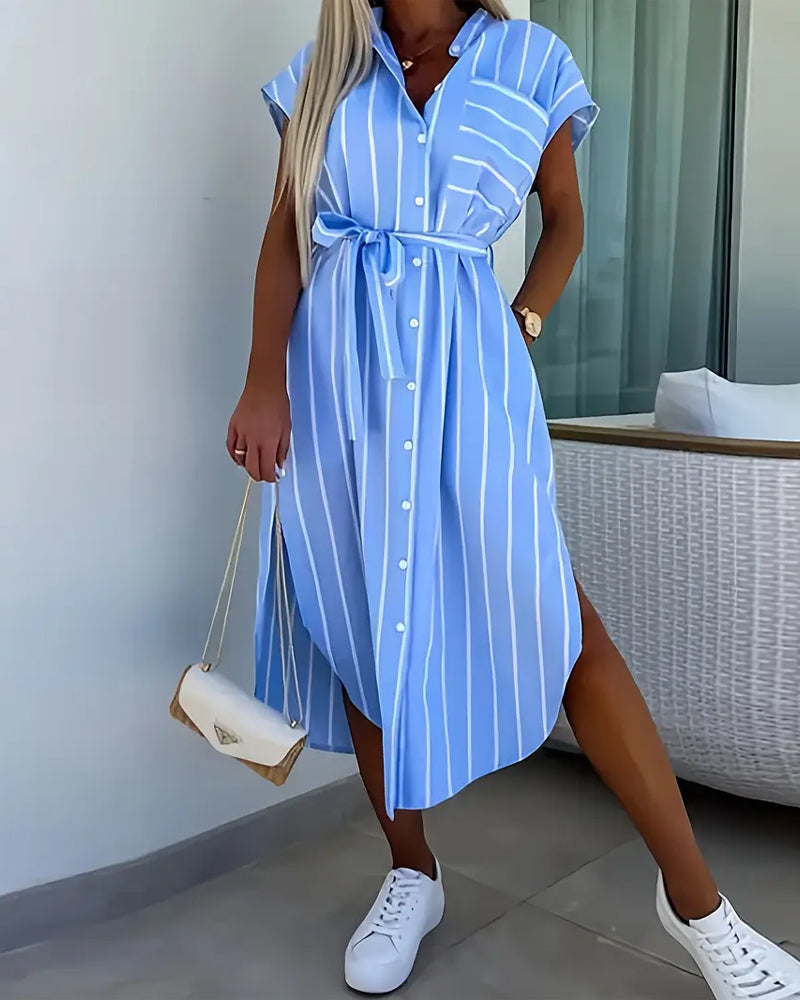 Abito da strada alla moda a righe