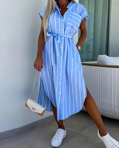 Abito da strada alla moda a righe